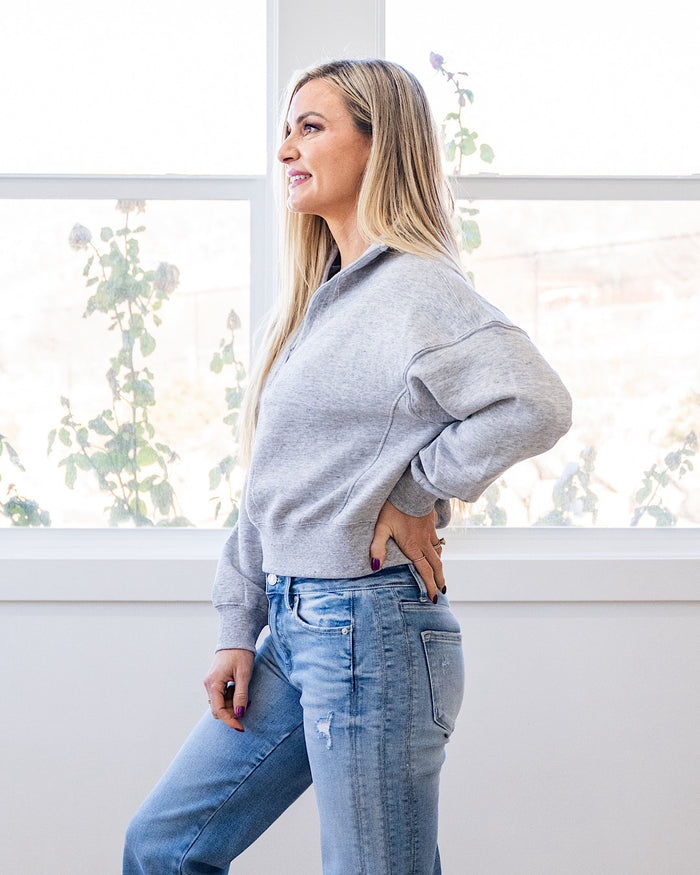 Dakota Half Zip Pullover - Light Heather Gray Reflex