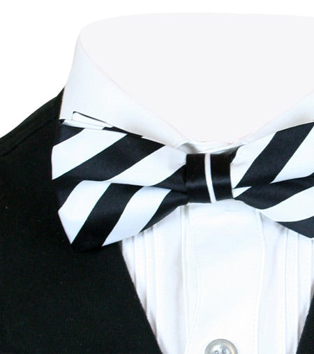 Dandy Bow Tie - Black/White Stripe