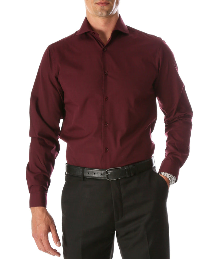 Daniel & Ellissa Slim Fit Burgundy Dress Shirt - Giorgio's Menswear
