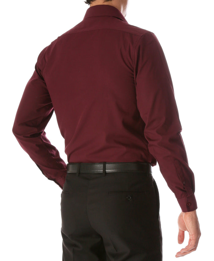 Daniel & Ellissa Slim Fit Burgundy Dress Shirt - Giorgio's Menswear