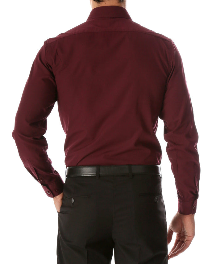 Daniel & Ellissa Slim Fit Burgundy Dress Shirt - Giorgio's Menswear