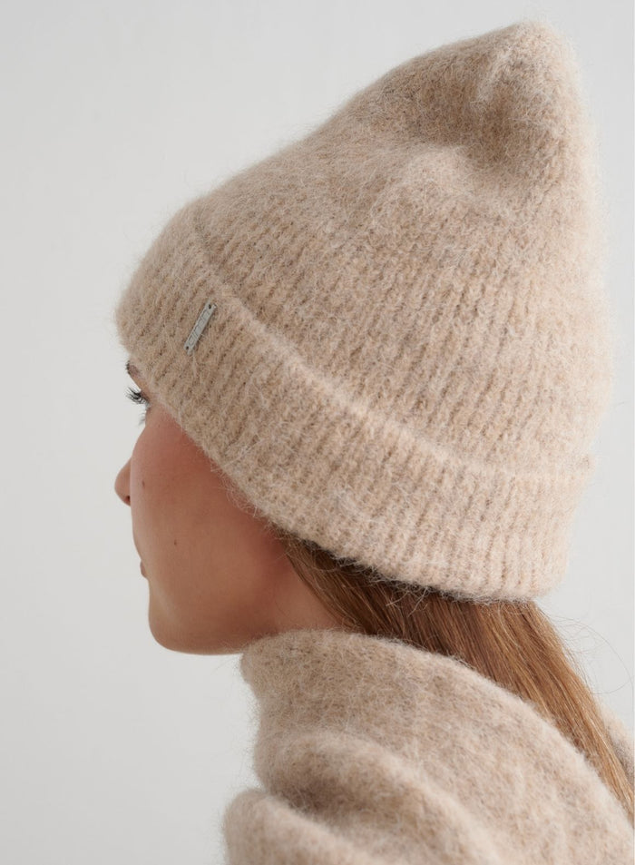 Dark Clay Alpaca Knit Beanie