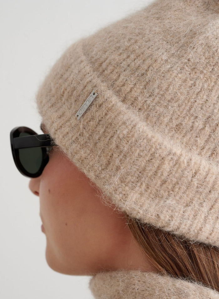 Dark Clay Alpaca Knit Beanie