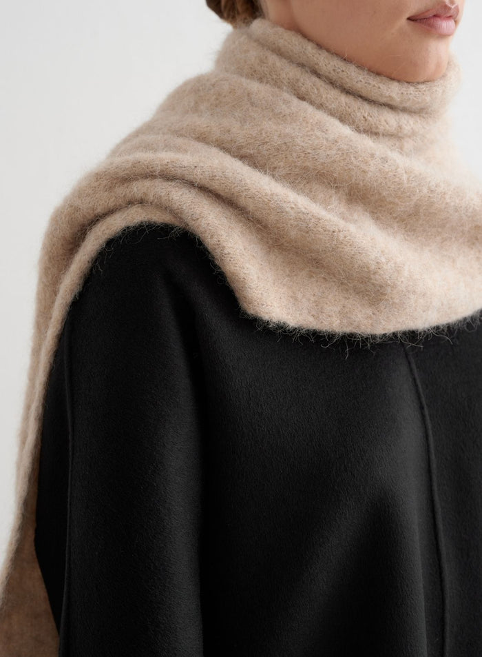 Dark Clay Alpaca Knit Scarf