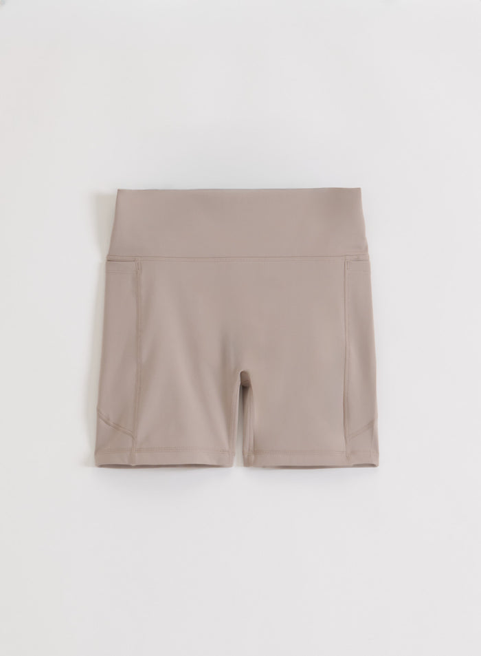 Dark Clay Running Midi Biker Shorts