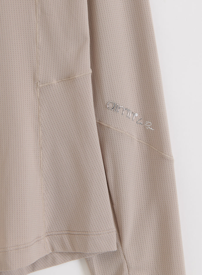 Dark Clay Running Zip Long Sleeve
