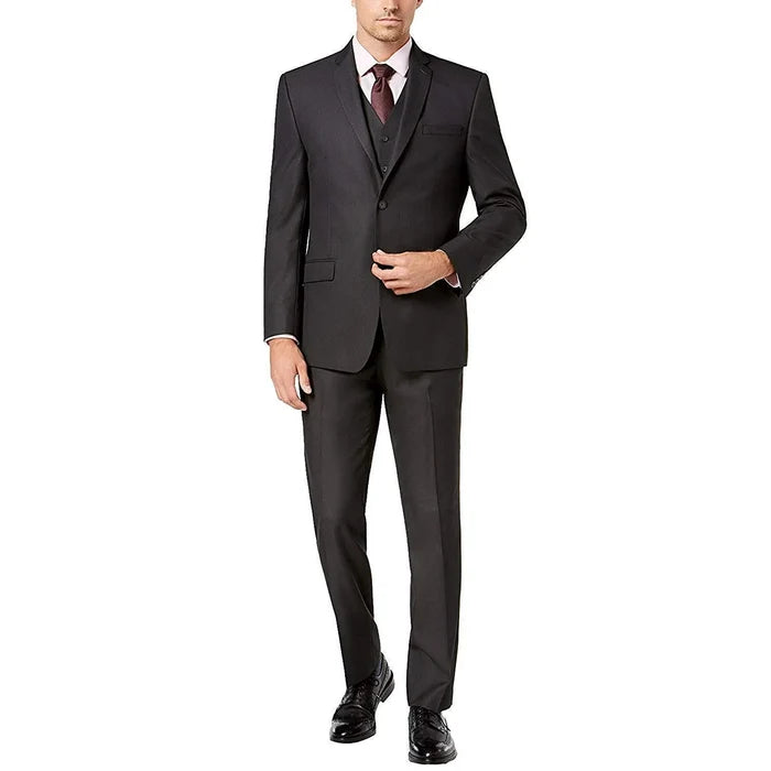 Dark Grey 3 Piece Slim Fit Suit with Vest