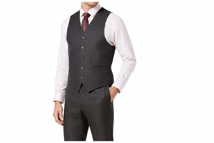 Dark Grey 3 Piece Slim Fit Suit with Vest