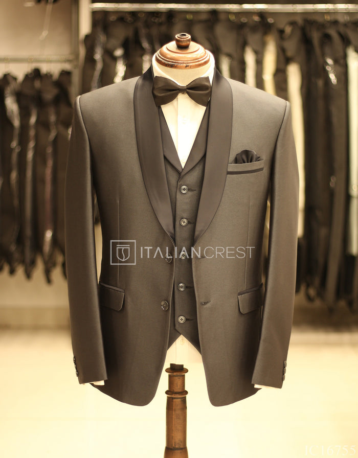 Dark Grey 3-Piece Tuxedo Suit