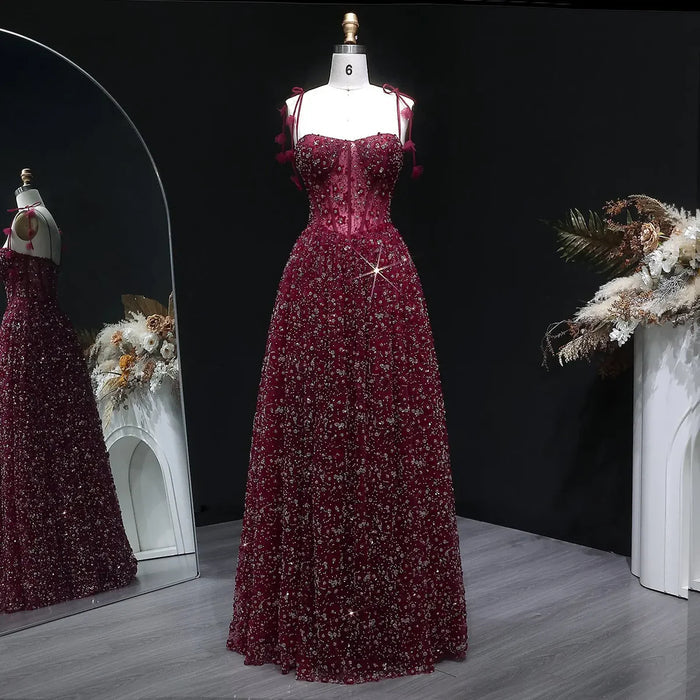 Delicate Pink 3D Floral Spaghetti Evening Dress SS701-DreamyVow