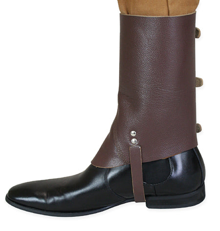 Deluxe Leather Gaiters - Brown (One Pair)