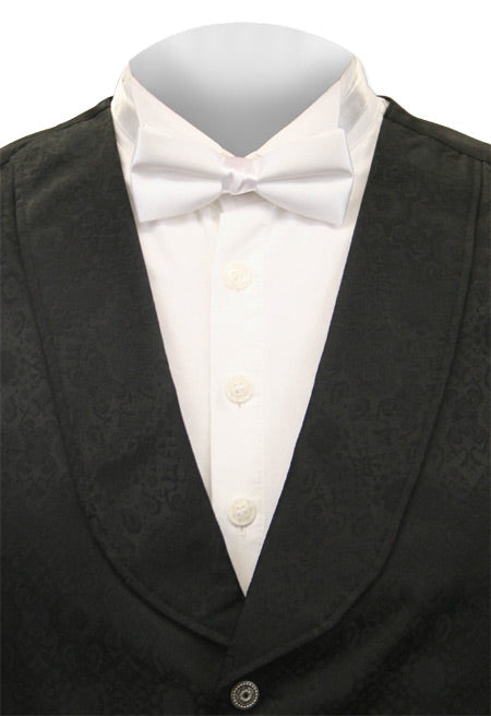 Deluxe Satin Bow Tie - White