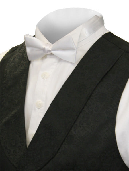 Deluxe Satin Bow Tie - White