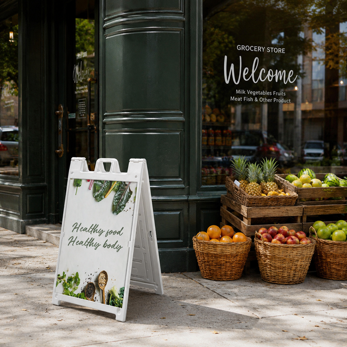 Deluxe Signicade Sidewalk Sign – Black or White Frame