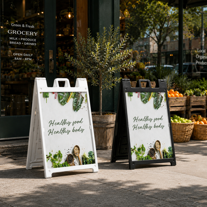 Deluxe Signicade Sidewalk Sign – Black or White Frame
