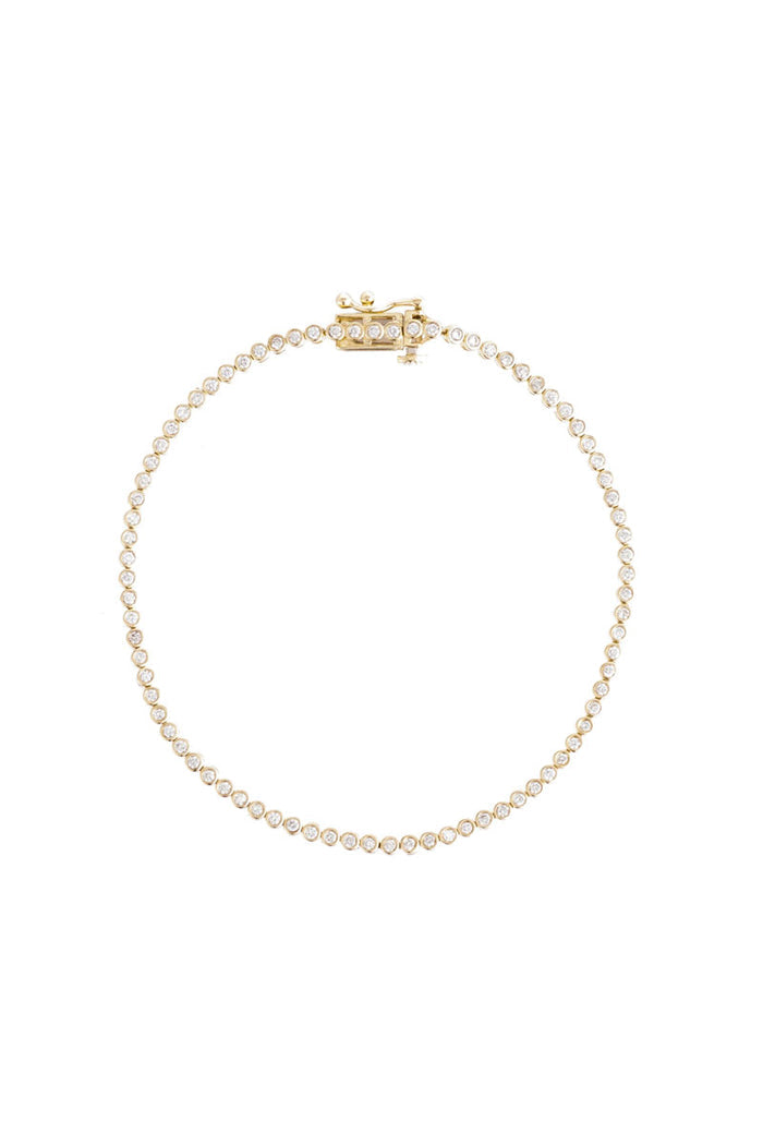 Diamond Bezel Tennis Bracelet - Diamonds 14k Yellow Gold
