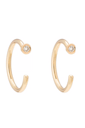 Diamond Dust Huggies - Diamonds 14k Yellow Gold