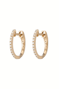 Diamond Pave Huggies - Diamonds 14k Yellow Gold