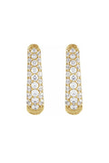 Diamond Tapered Hinge Earrings - 14k Yellow Gold White Damonds