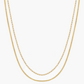 Double Layer Paperclip Necklace - 18K Gold