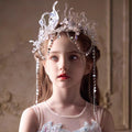 Dreamy Girl High-end Crown Mermaid Hair Accessories Birthday Piano Tassel Headband W024