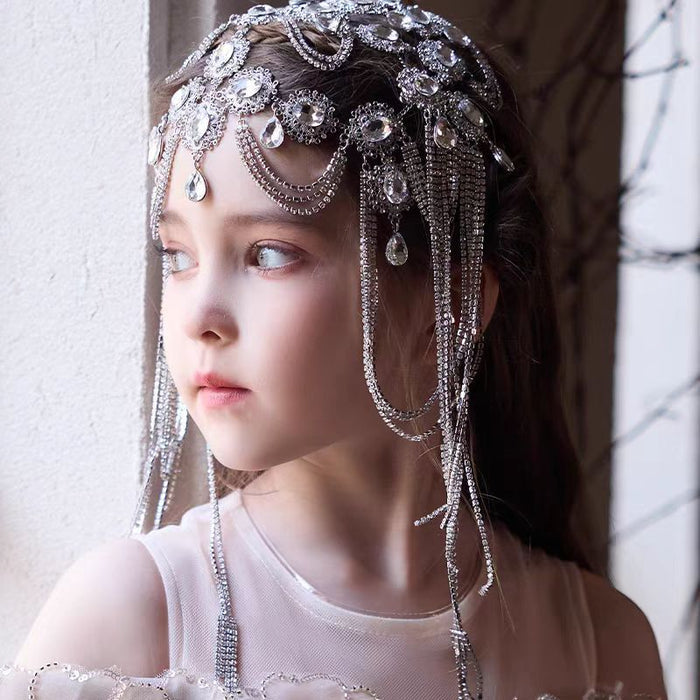 Dreamy Girls' Eyebrow Pendant Children's Hair Accessories Princess Diamond Tassel W028