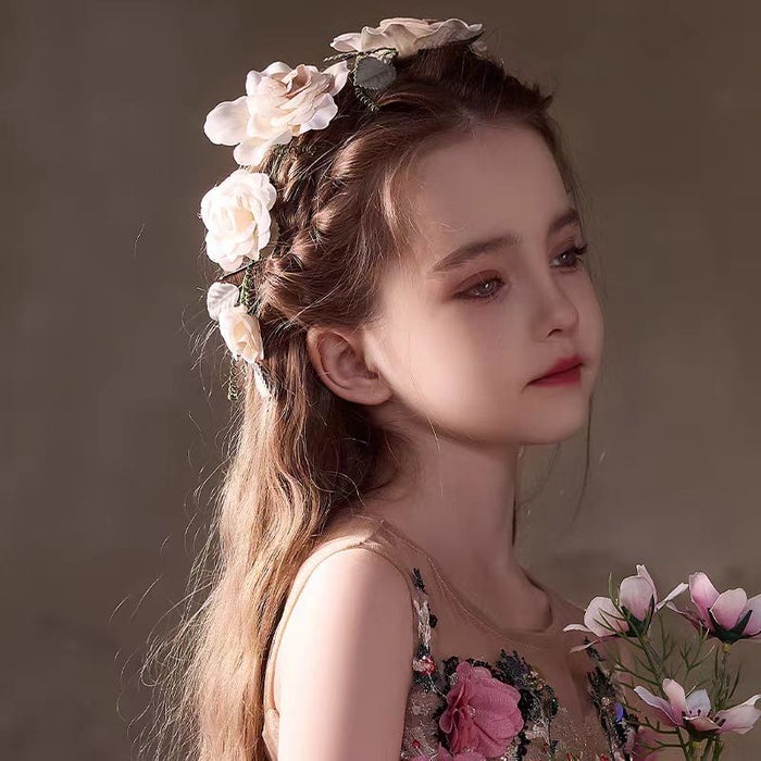 Dusty Pink Flower Girl Dress for Kids Party Birthday J396