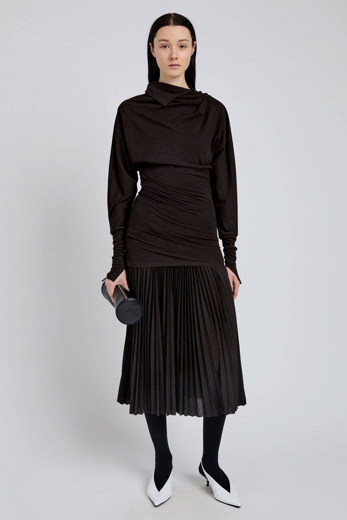 Eda Skirt In Jersey - Espresso