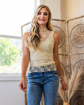 Eden Sleeveless Floral Lace Top - Color Options Available! Very J Champagne