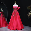 Elegant Fuchsia One Shoulder Evening Dress SS567