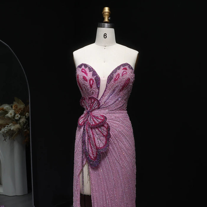 Elegant Sweetheart Pink Evening Dress Mermaid Gown SS267