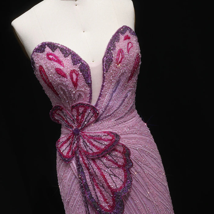 Elegant Sweetheart Pink Evening Dress Mermaid Gown SS267