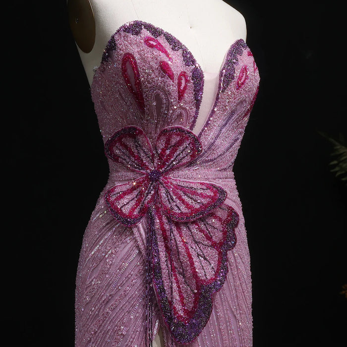 Elegant Sweetheart Pink Evening Dress Mermaid Gown SS267