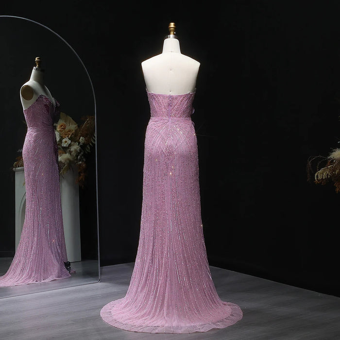 Elegant Sweetheart Pink Evening Dress Mermaid Gown SS267