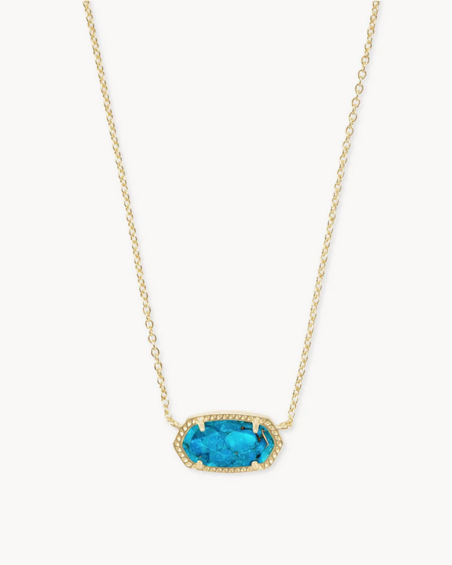 Elisa Necklace Gold Bronze Veined Turquoise
