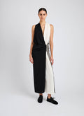 Elsa Dress in Matte Double Crepe - Black Multi