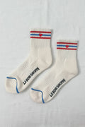 Embroidered Girlfriend Socks - Leche + Heart