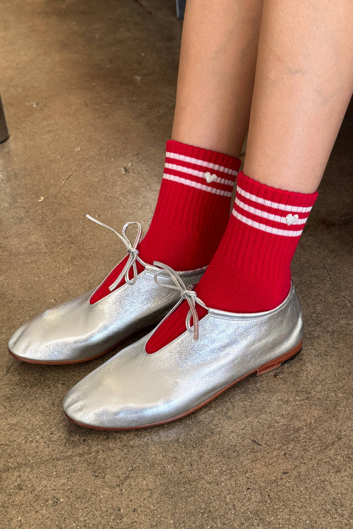 Embroidered Girlfriend Socks - Leche + Heart
