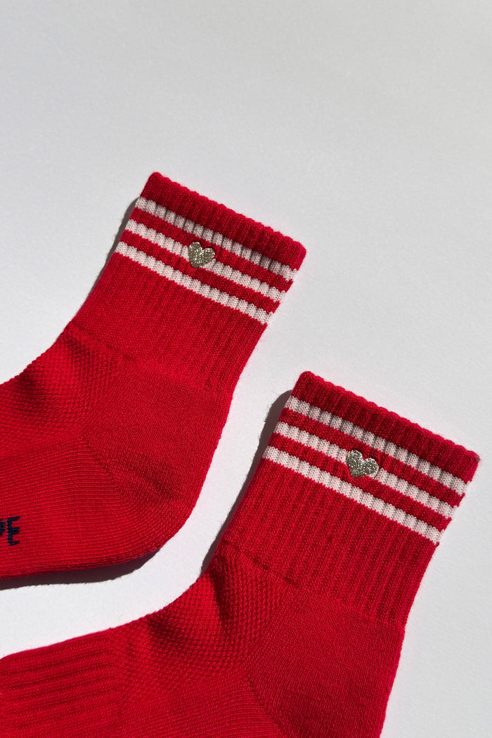 Embroidered Girlfriend Socks - Leche + Heart