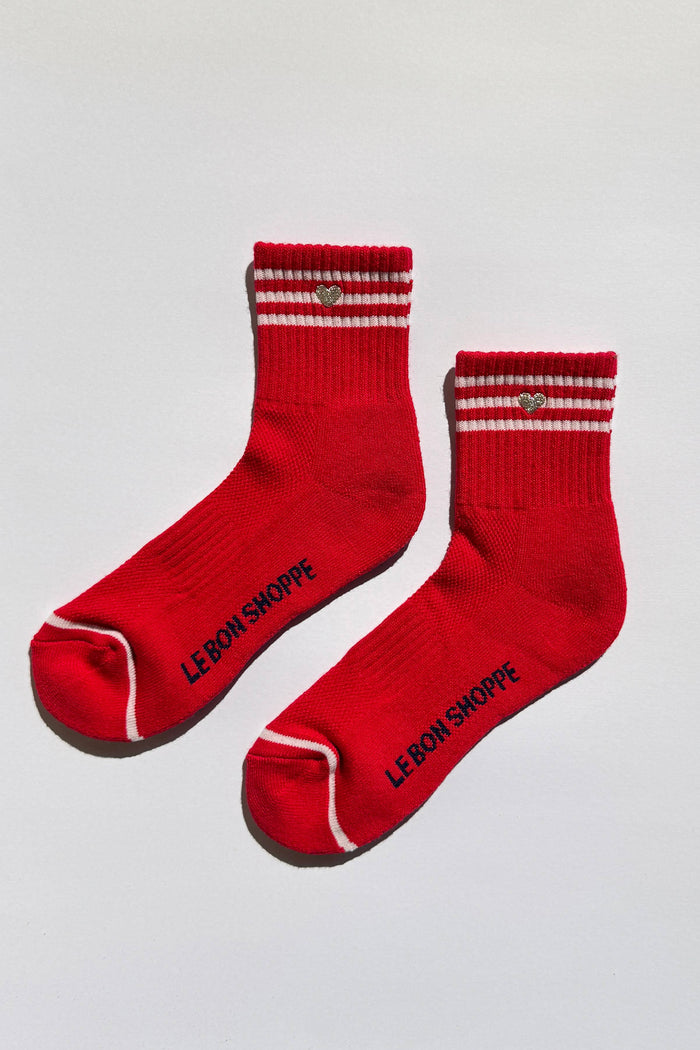 Embroidered Girlfriend Socks - Leche + Heart