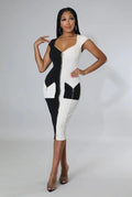 Entitled.....Color Block Sleeveless Mini Dress Good Time USA