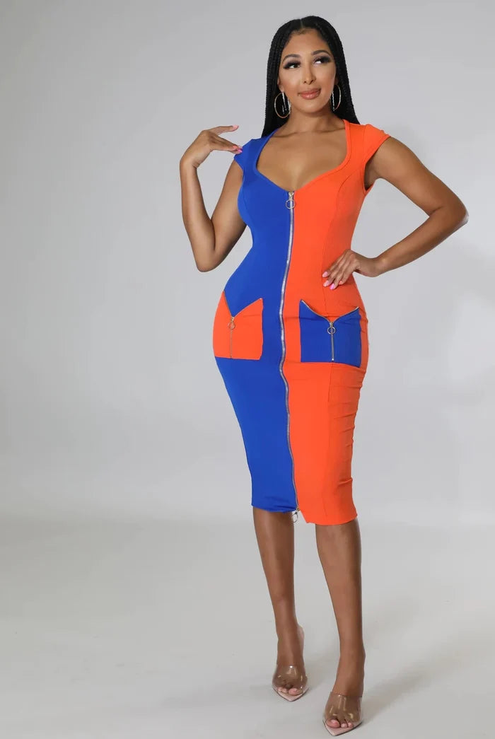 Entitled.....Color Block Sleeveless Mini Dress Good Time USA
