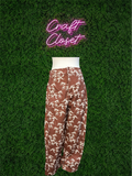 ENTRO Horse Printed Pant In Brown