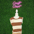 ENTRO Striped Cap Sleeve Top In Mocha