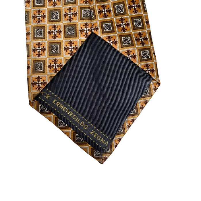 Ermenegildo Zegna Multicoloured Geometric Print Silk Tie
