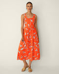Esme Midi Dress in Parrot Print
