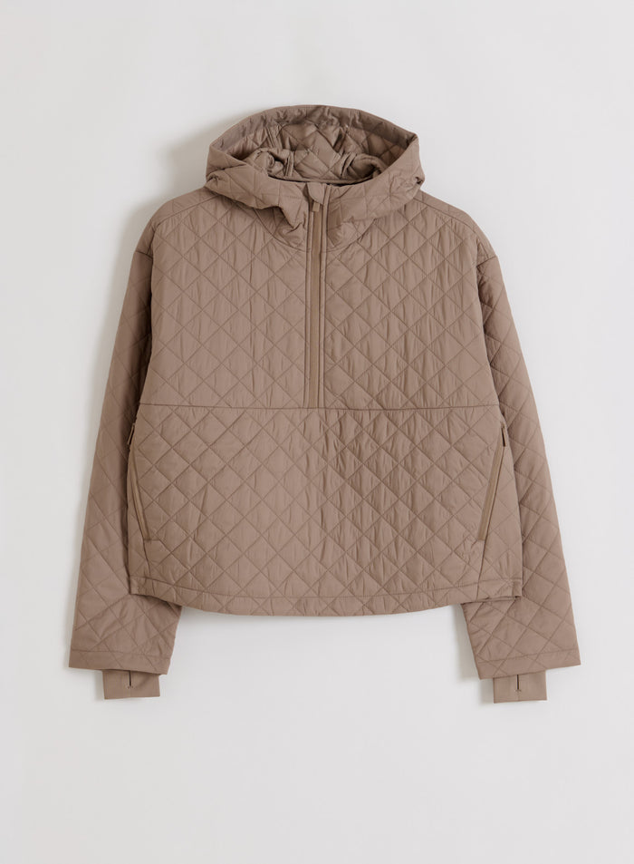 Espresso Cropped Quilted Anorak