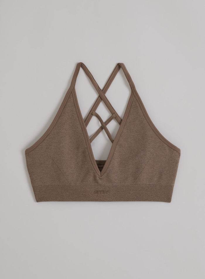 Espresso Melange Shape Seamless Cross Back Bra