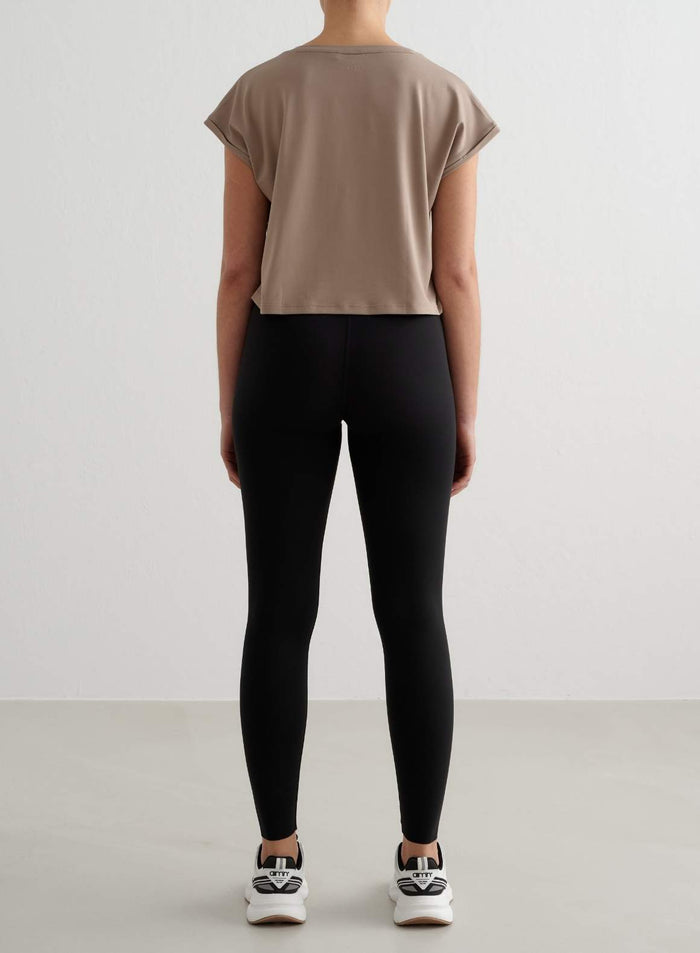 Espresso Soft Basic Roll Sleeve Top