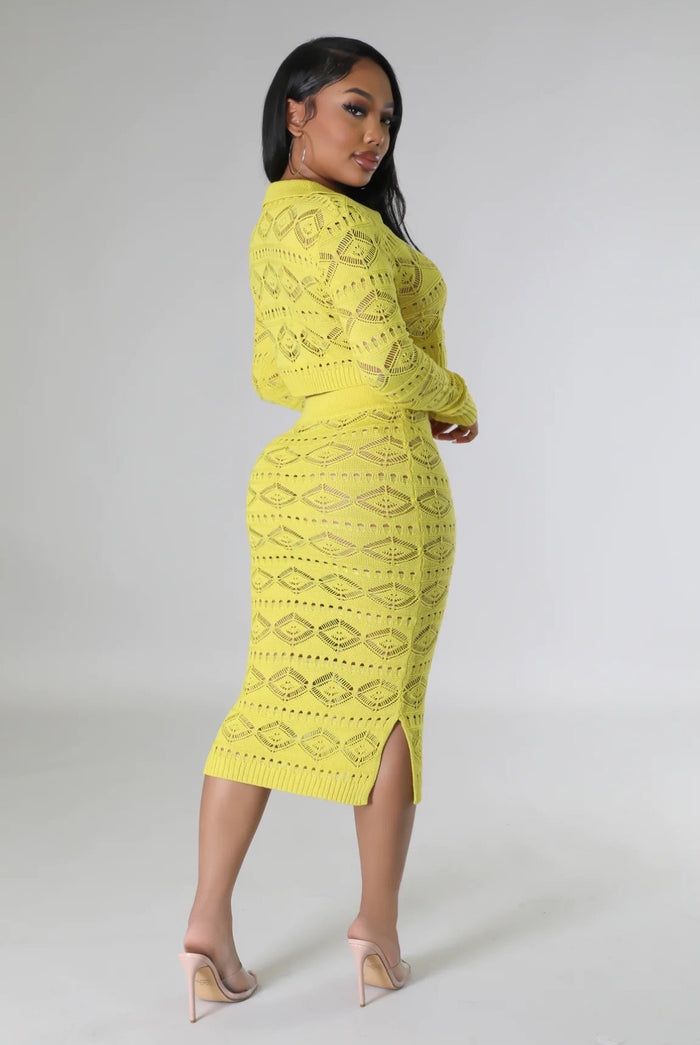 Fab......Knit Midi Skirt Set Good Time USA